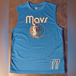 Mens NBA Dallas Mavericks LUKA DONCIC #77 Black Sleeveless Jersey Tank Top Sz XL